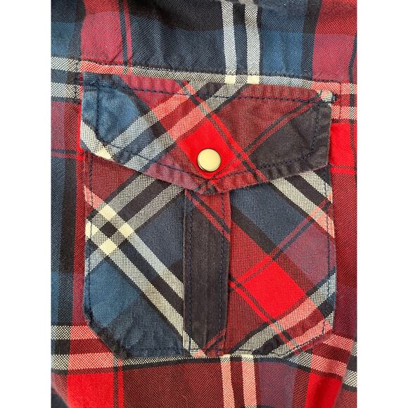 American Eagle | Red White & Blue Rodeo Pearl Snap Vintage Fit Men's Shirt | XL - Picture 2 of 5